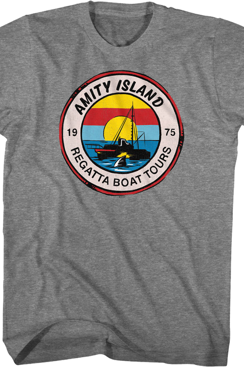 1975 Amity Island Regatta Boat Tours Jaws T-Shirt