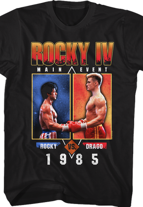 1985 Main Event Rocky vs Drago Rocky IV T-Shirt