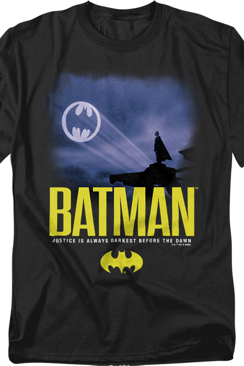 1989 Justice Is Always Darkest Before The Dawn Batman T-Shirt