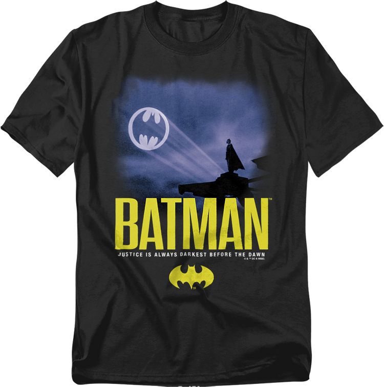 1989 Justice Is Always Darkest Before The Dawn Batman T-Shirt