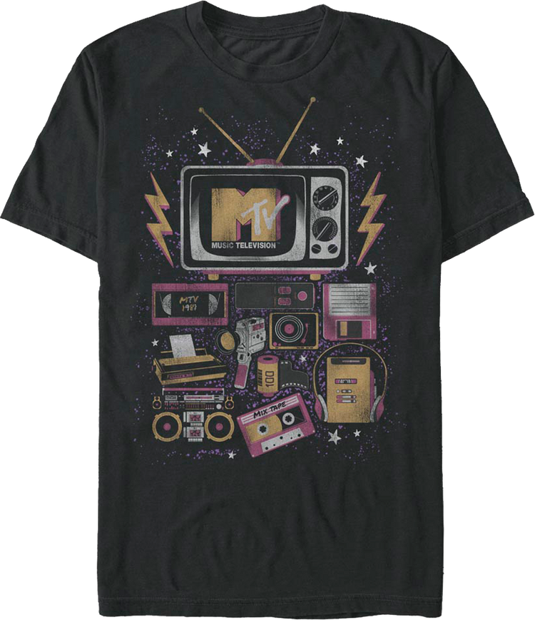 80s Electronics Collage MTV Shirt