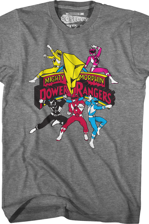 Action Poses Mighty Morphin Power Rangers T-Shirt