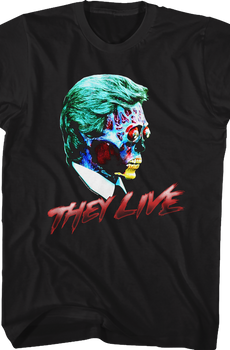 Alien Head Shot They Live T-Shirt