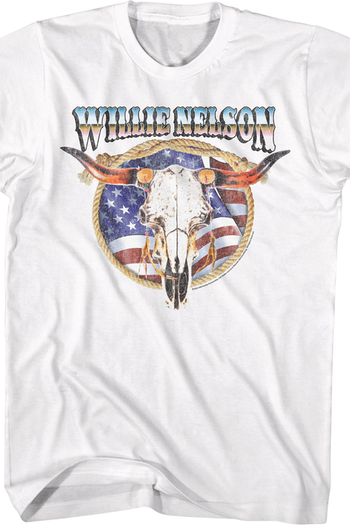 American Cow Skull Willie Nelson T-Shirt