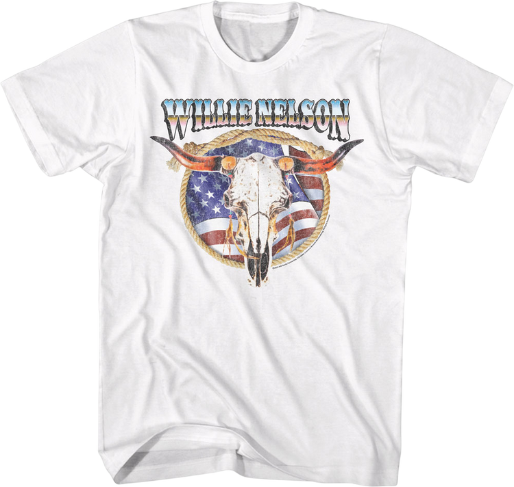 American Cow Skull Willie Nelson T-Shirt