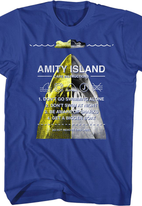 Amity Island Care Instructions Jaws T-Shirt