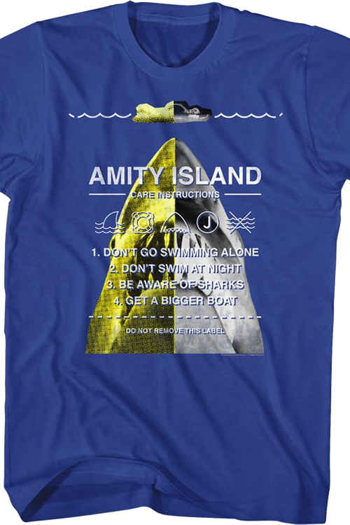 Amity Island Care Instructions Jaws T-Shirt