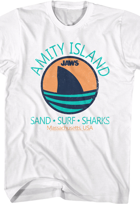 Amity Island Sand Surf Sharks Jaws T-Shirt