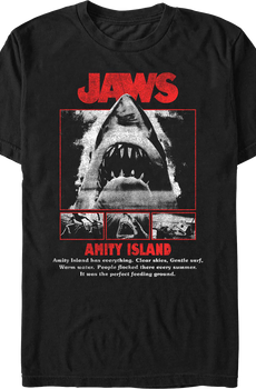 Amity Island Shark Collage Jaws T-Shirt