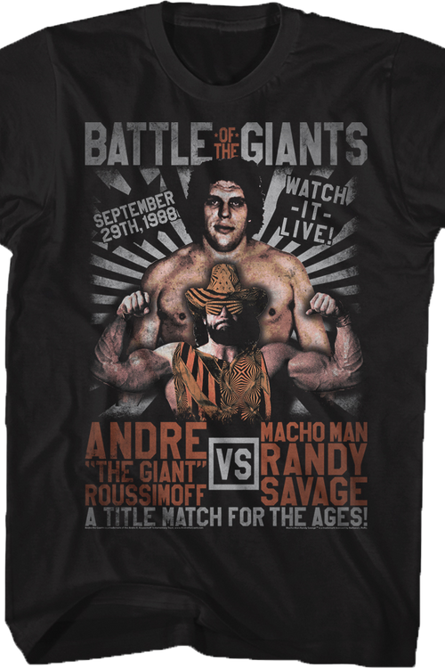 Andre The Giant vs Macho Man Randy Savage T-Shirt