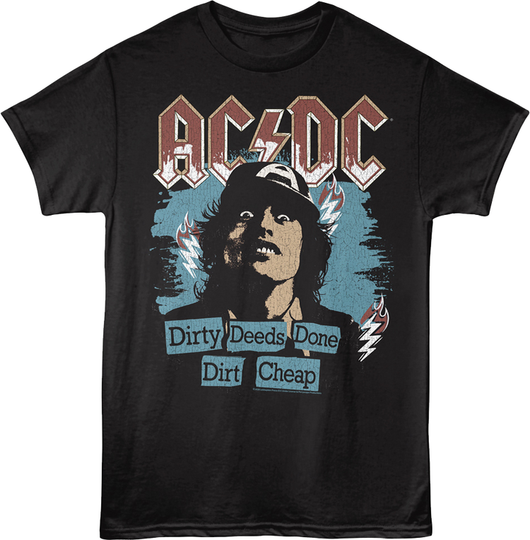 Angus Young Dirty Deeds Done Dirt Cheap ACDC T-Shirt