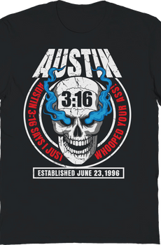 Austin 3:16 Smoking Skull Stone Cold Steve Austin T-Shirt