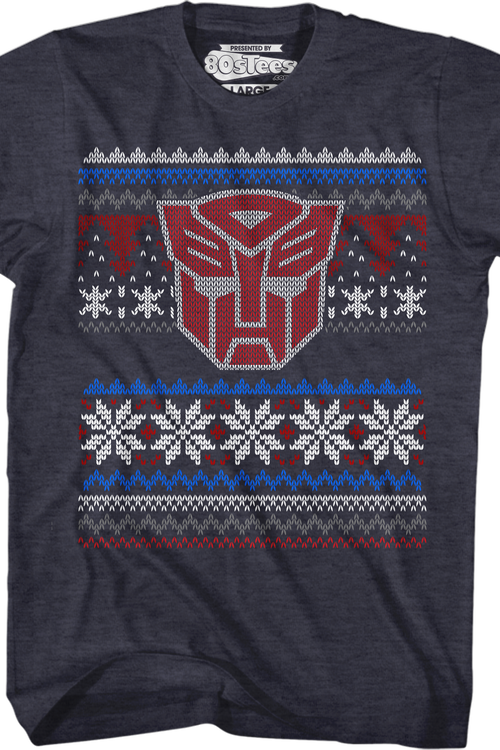 Autobot Faux Ugly Christmas Sweater Transformers T-Shirt