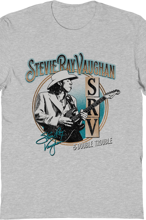 Autographed Circle Stevie Ray Vaughan & Double Trouble T-Shirt