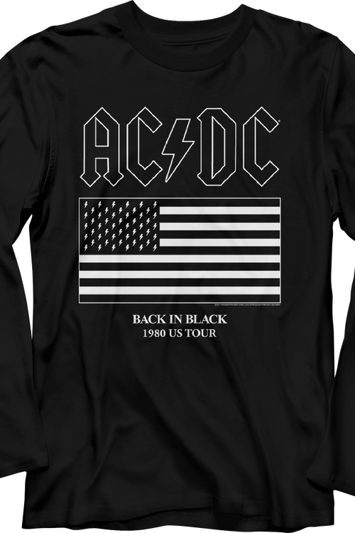 Back In Black 1980 US Tour ACDC Long Sleeve Shirt