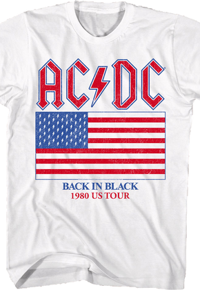 Back In Black 1980 US Tour ACDC T-Shirt