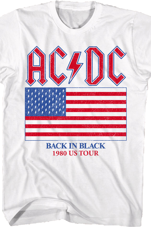 Back In Black 1980 US Tour ACDC T-Shirt