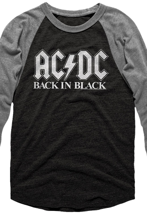 Back In Black ACDC Raglan Baseball Shirt