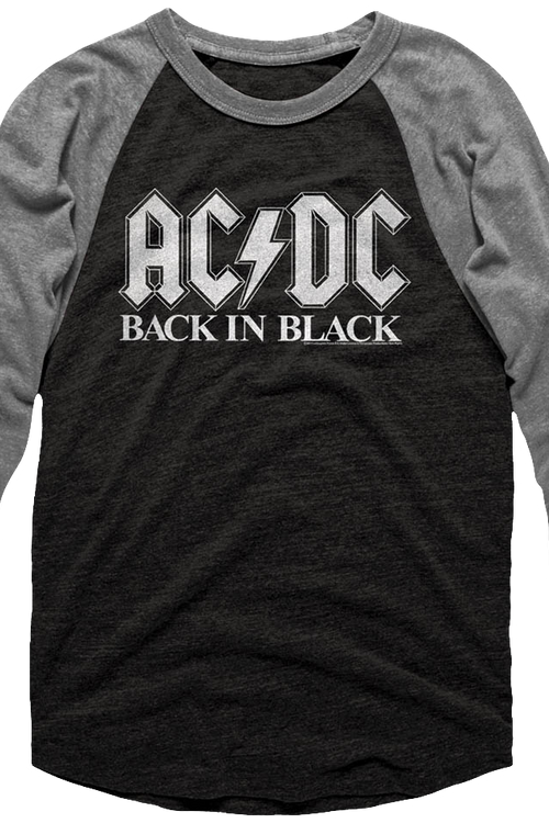 Back In Black ACDC Raglan Baseball Shirt
