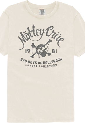 Bad Boys Of Hollywood 1981 Motley Crue Comfort Colors Brand T-Shirt