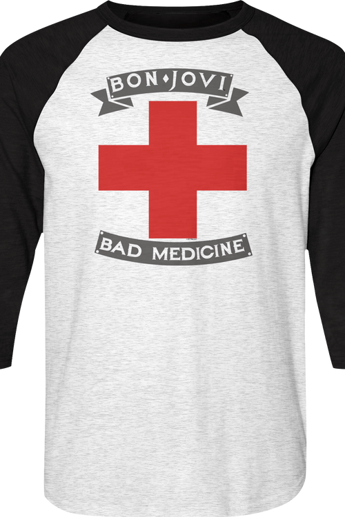 Bad Medicine Bon Jovi Raglan Baseball Shirt