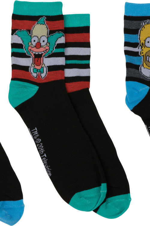 Bart Krusty Homer 3-Pack Simpsons Socks