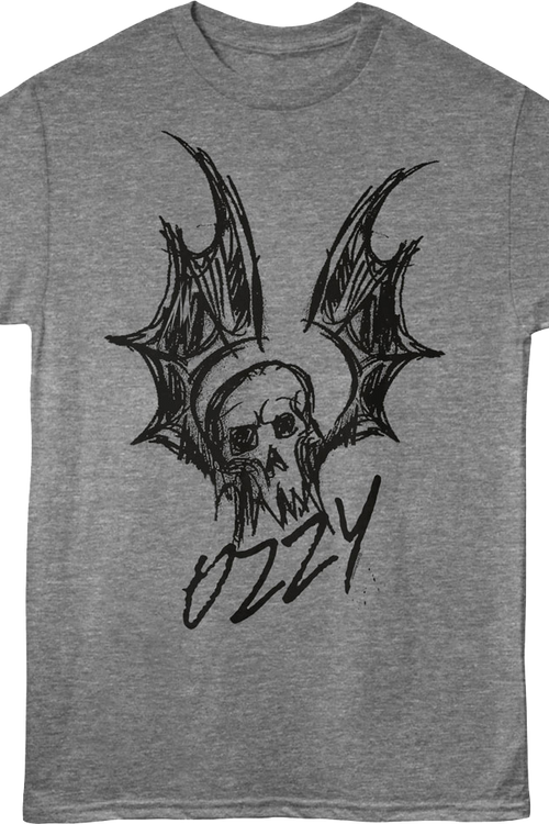 Bat Skull Sketch Ozzy Osbourne T-Shirt