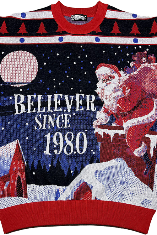 Believer Since 1980 Knitted Christmas Sweater