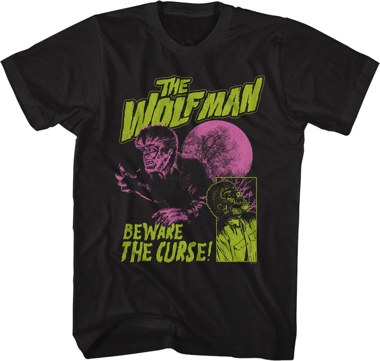 Beware The Curse Wolf Man T-Shirt
