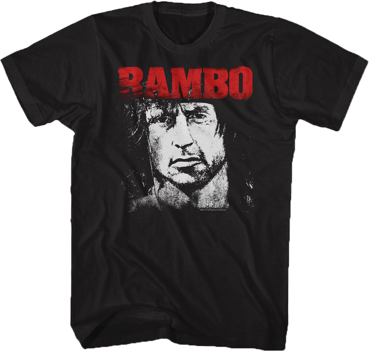 Black and White Face Rambo T-Shirt