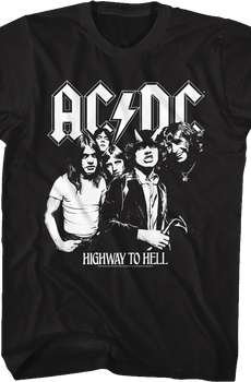 Black And White Highway To Hell ACDC Shirt
