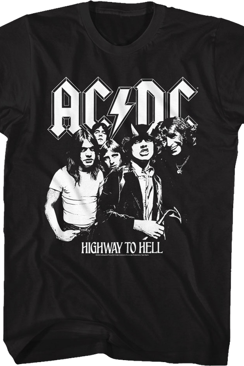 Black And White Highway To Hell ACDC Shirt