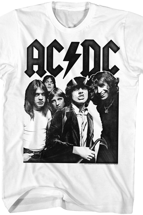 Black and White Highway To Hell ACDC T-Shirt