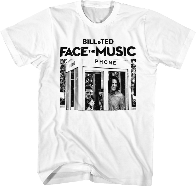 Black and White Phone Booth Bill and Ted Face the Music T-Shirt