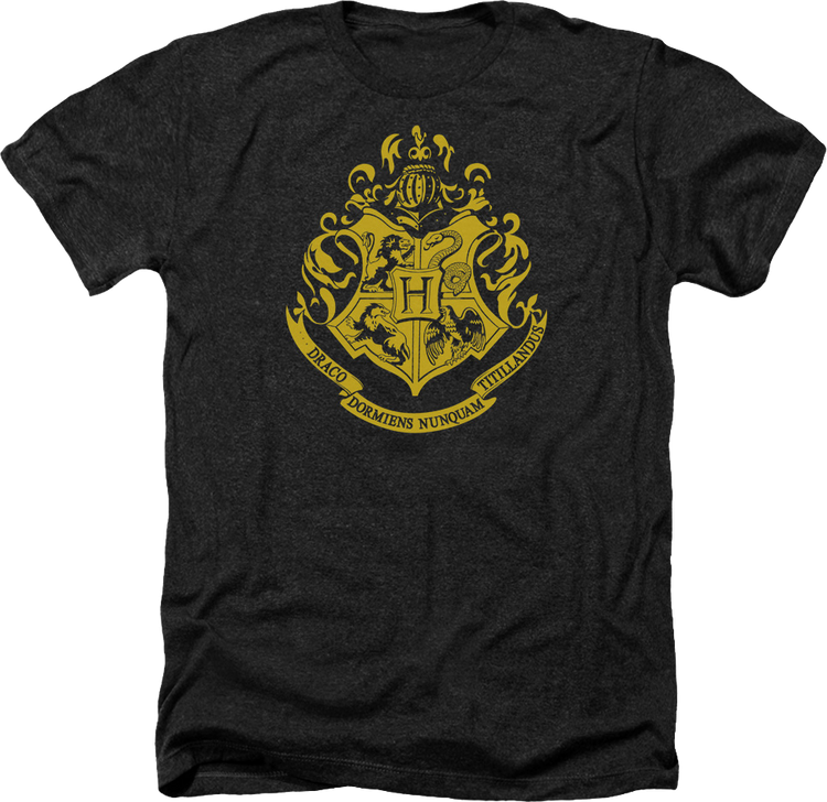 Black Heather Hogwarts Crest Harry Potter T-Shirt