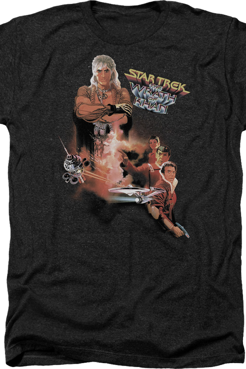 Black Heather Star Trek II The Wrath Of Khan T-Shirt