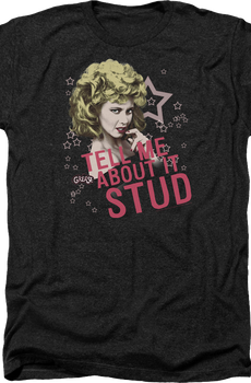 Black Heather Tell Me About It Stud Grease T-Shirt