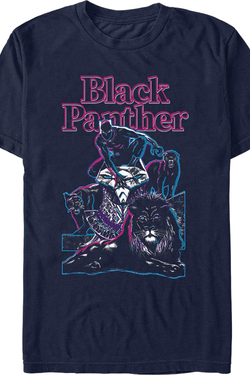 Black Panther Neon Outline Marvel Comics T-Shirt