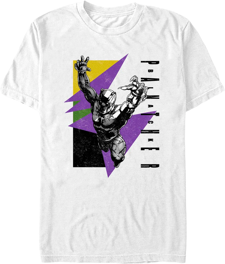 Black Panther Retro Shapes Marvel Comics T-Shirt