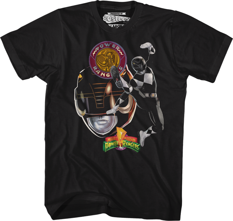 Black Ranger Profile Mighty Morphin Power Rangers T-Shirt