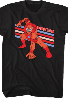 Black Retro Beast Man Masters of the Universe T-Shirt