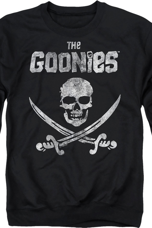 Black Vintage Skull & Crossed Swords Goonies Sweatshirt
