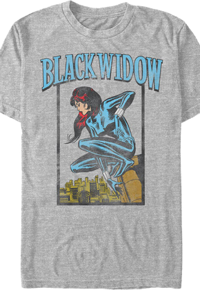Black Widow Crouching Pose Marvel Comics T-Shirt