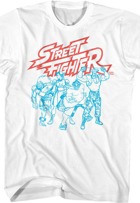 Blue Sketches Street Fighter T-Shirt