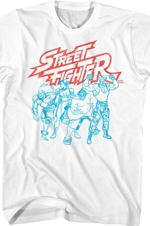 Blue Sketches Street Fighter T-Shirt
