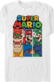 Bowser Mario Luigi Panels Super Mario Bros. T-Shirt