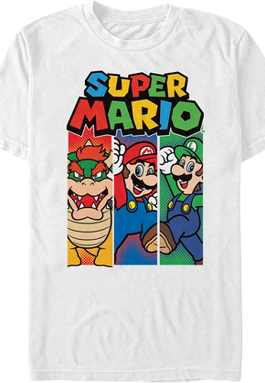 Bowser Mario Luigi Panels Super Mario Bros. T-Shirt