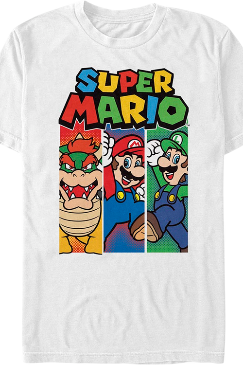 Bowser Mario Luigi Panels Super Mario Bros. T-Shirt