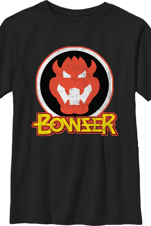 Boys Youth Bowser Logo Super Mario Bros. Nintendo Shirt