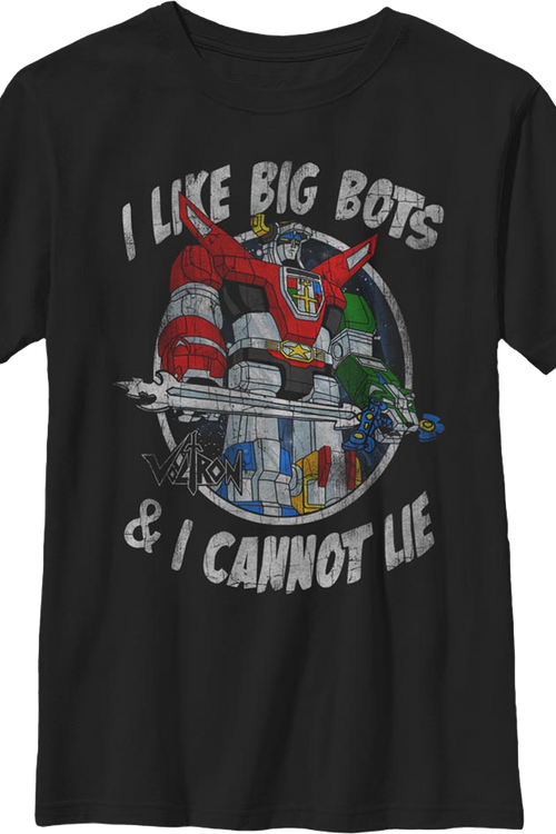 Boys Youth I Like Big Bots & I Cannot Lie Voltron Shirt